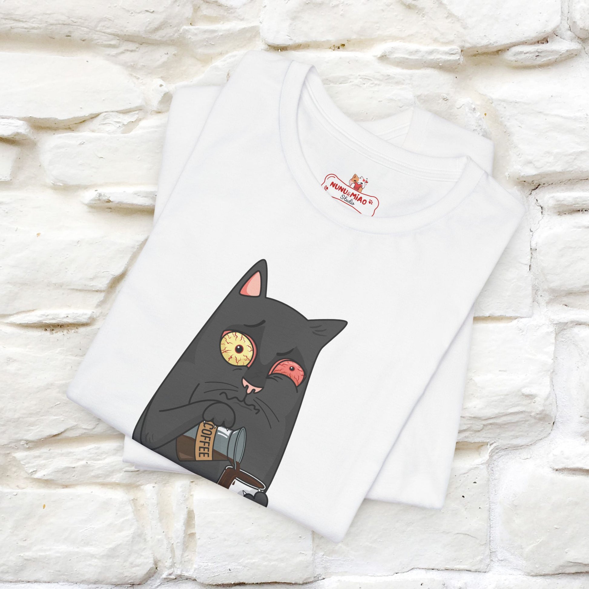 ''Life Begings After Coffe''  Cat T-shirt for Men and Women  100% Cotton* - Nunu&Miao Studio