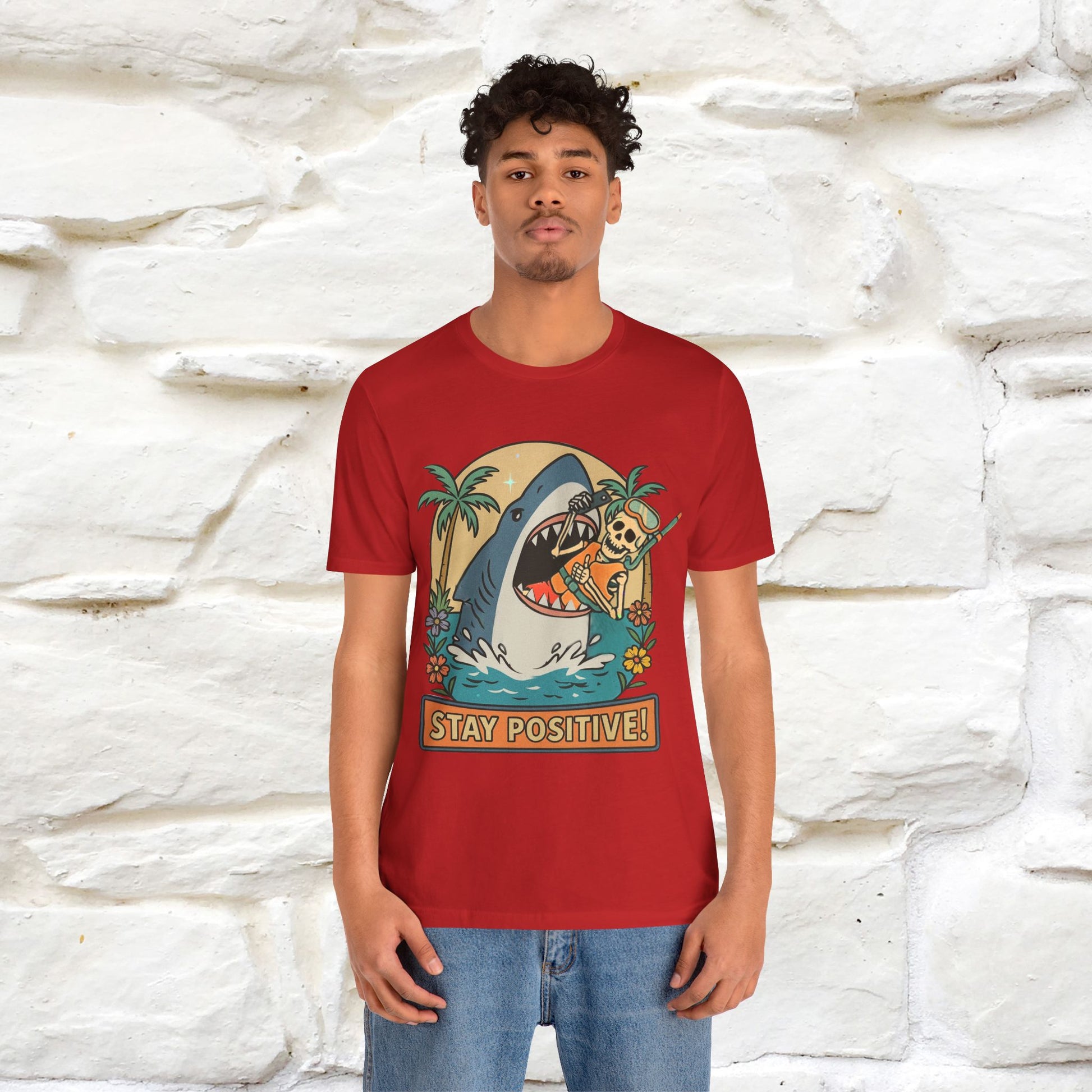 "Stay Positive" Funny T-shirt |Nunu&Miao Studio - Nunu&Miao Studio