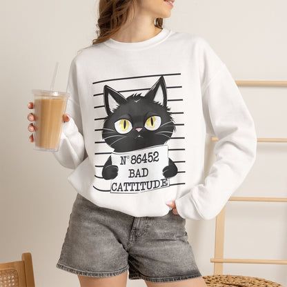 ''Bad Cattitude'' |Cat Sweatshirt | Nunu&Miao Studio