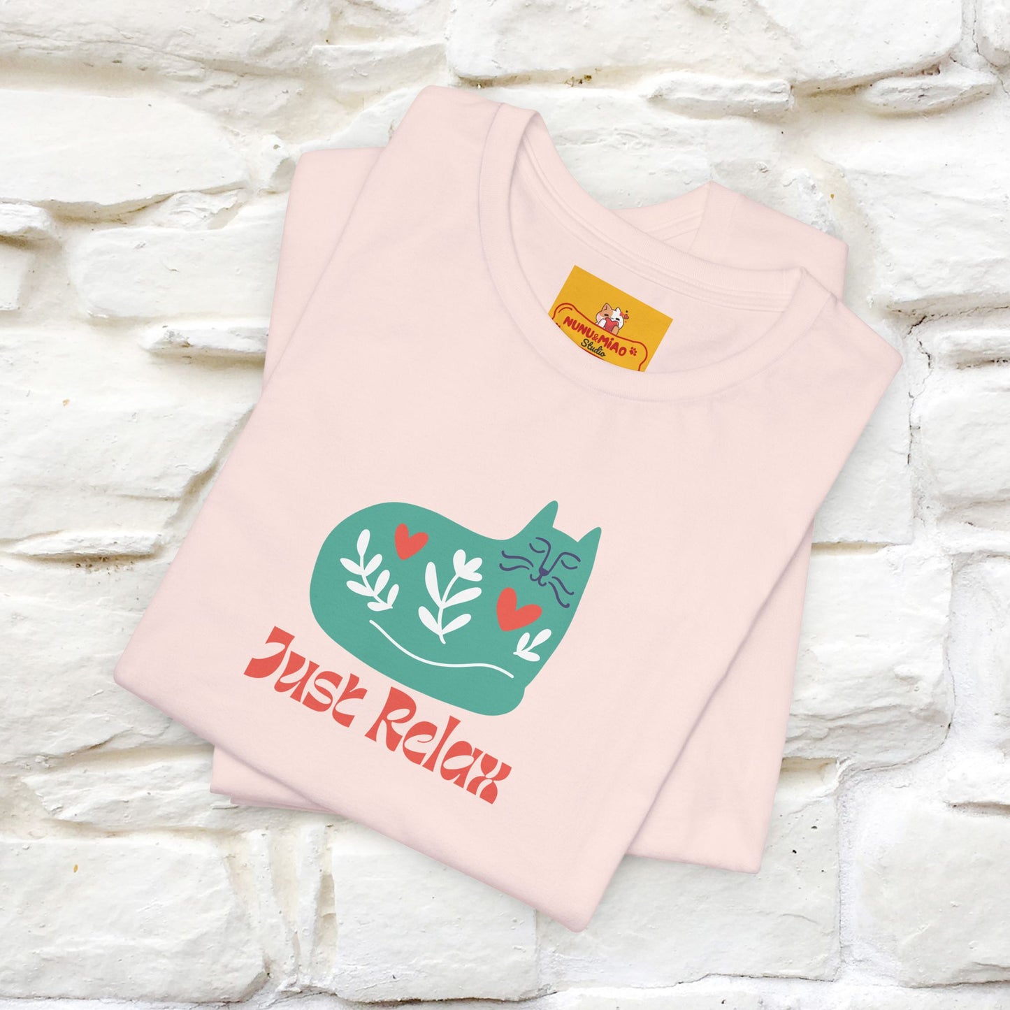 "Just Relax'' Cat T-Shirt Front and Back Design | Nunu&Miao Studio - Nunu&Miao Studio