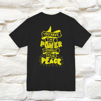 "You Have the Power to Protect Your Peace" Cat T-Shirt| Front & Back Design | Nunu&Miao Studio - Nunu&Miao Studio