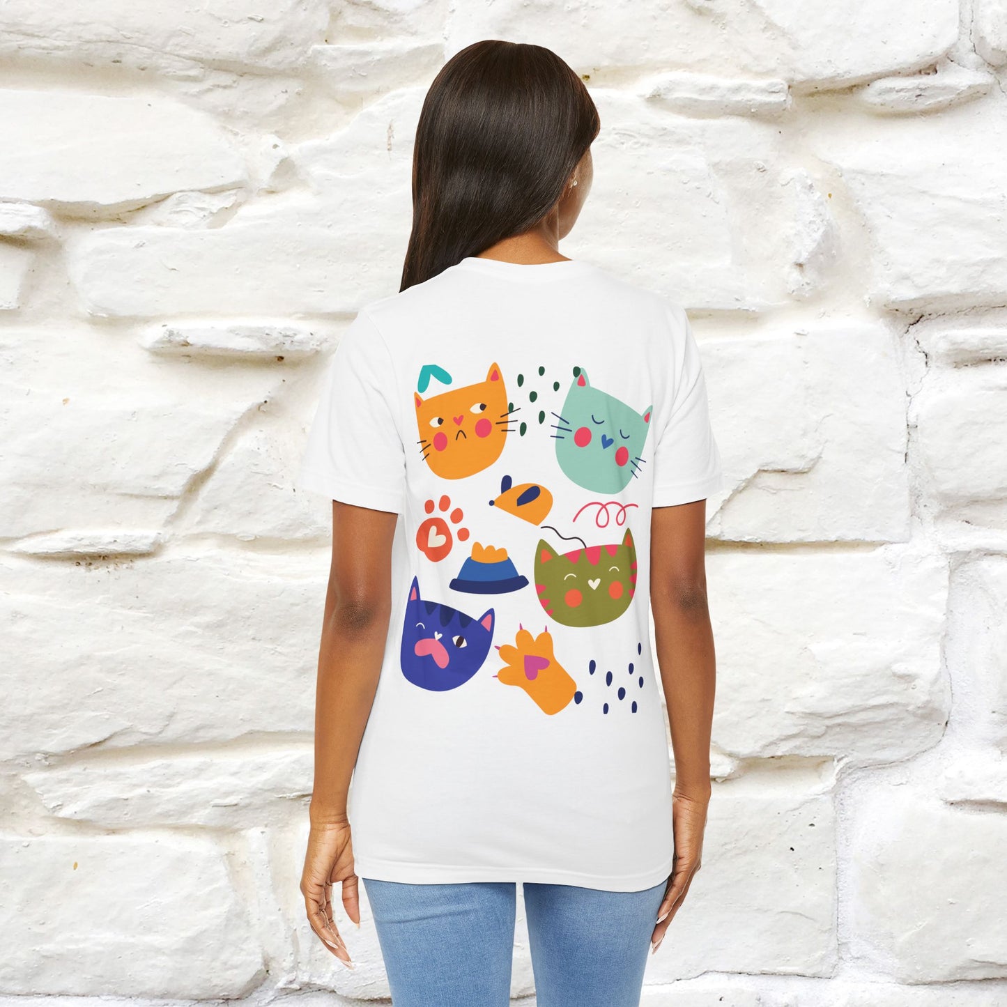 ''The Power Of Meow'' Cat T-Shirt Front and Back Design | Nunu&Miao Studio - Nunu&Miao Studio