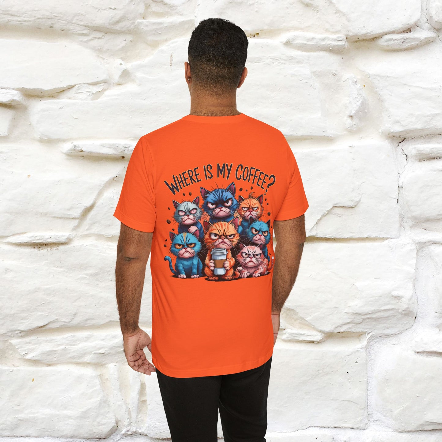 "Where Is My Coffe?" Cat T-Shirt | Front & Back Design | Nunu&Miao Studio