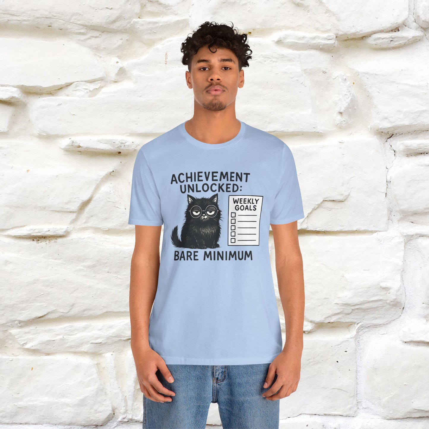 "Achievement Unlocked Bare Minimum." |Cat T-Shirt | Nunu&Miao Studio - Nunu&Miao Studio