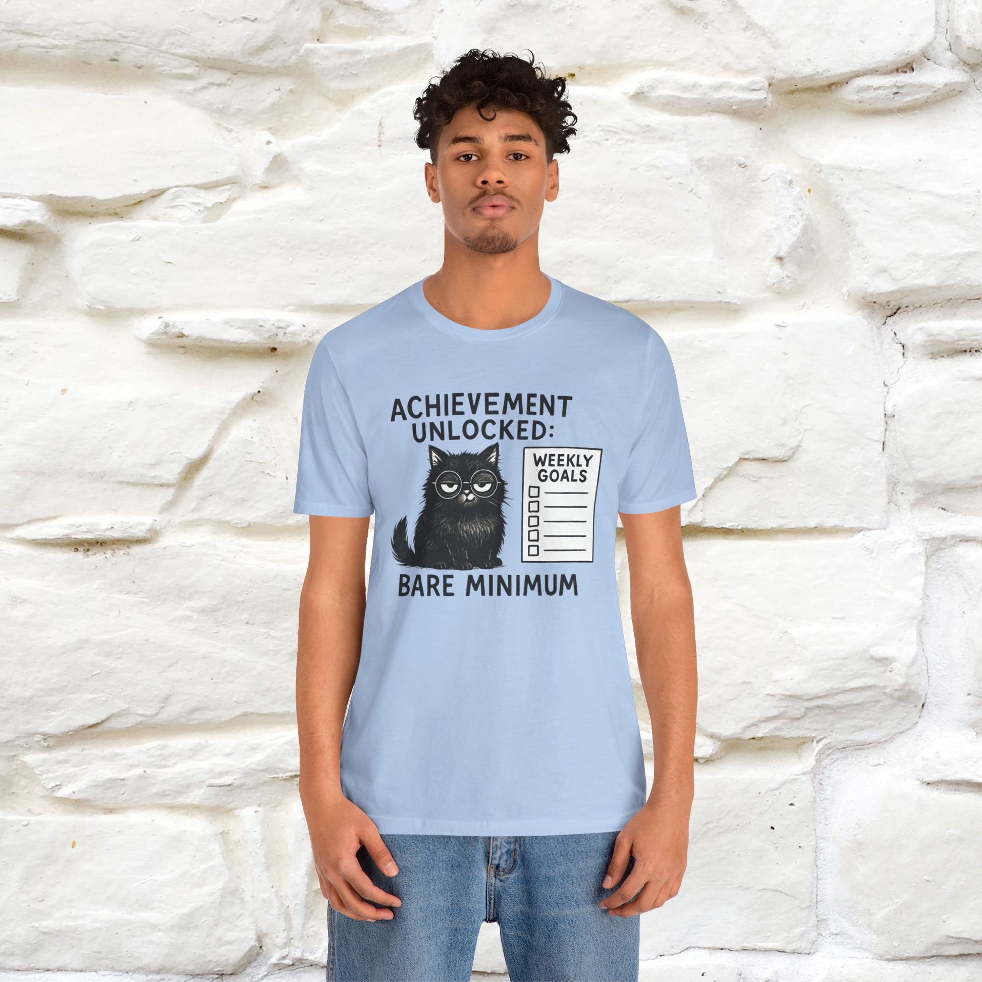 "Achievement Unlocked Bare Minimum." |Cat T-Shirt | Nunu&Miao Studio - Nunu&Miao Studio