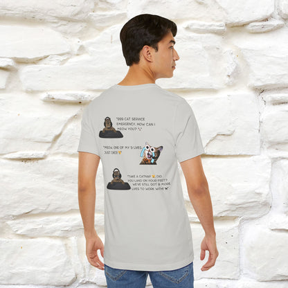 ''911 Emergency'' | Front & Back Design | Cat T-Shirt | Nunu&Miao Studio - Nunu&Miao Studio