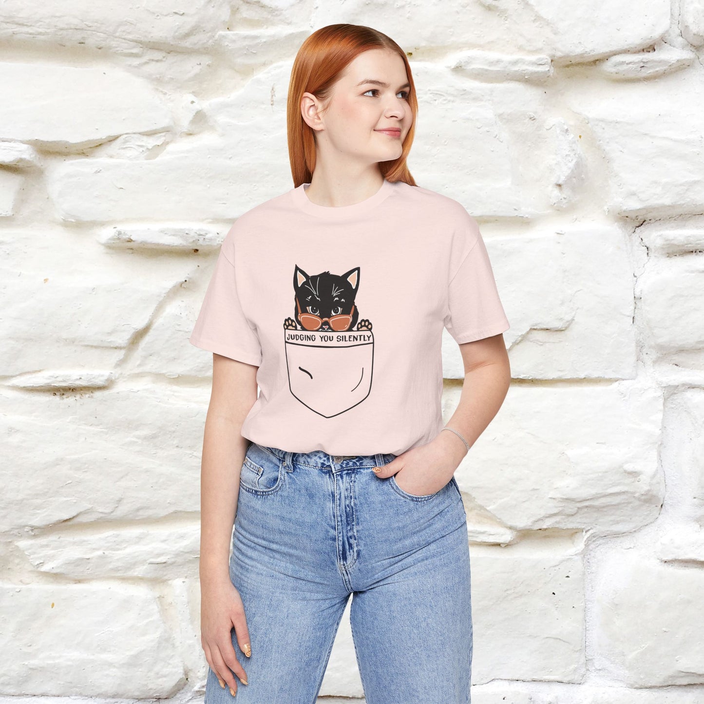 ''Judging You Silently'' | Cat T-Shirt for Men | Nunu&Miao Studio - Nunu&Miao Studio