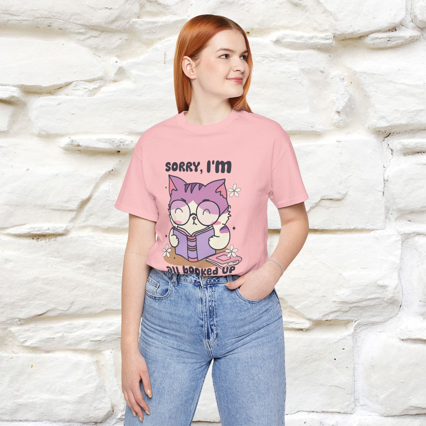 ''Sorry I am All Booked Up| Cute Cat T-Shirt |Nunu&Miao Studio - Nunu&Miao Studio
