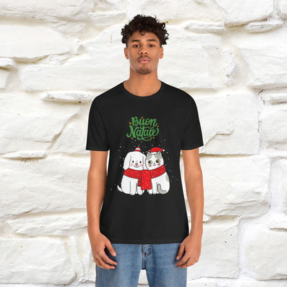 ''Buon Natale Cat and Dog'' Christmas T-shirt  | Nunu&Miao Studio - Nunu&Miao Studio