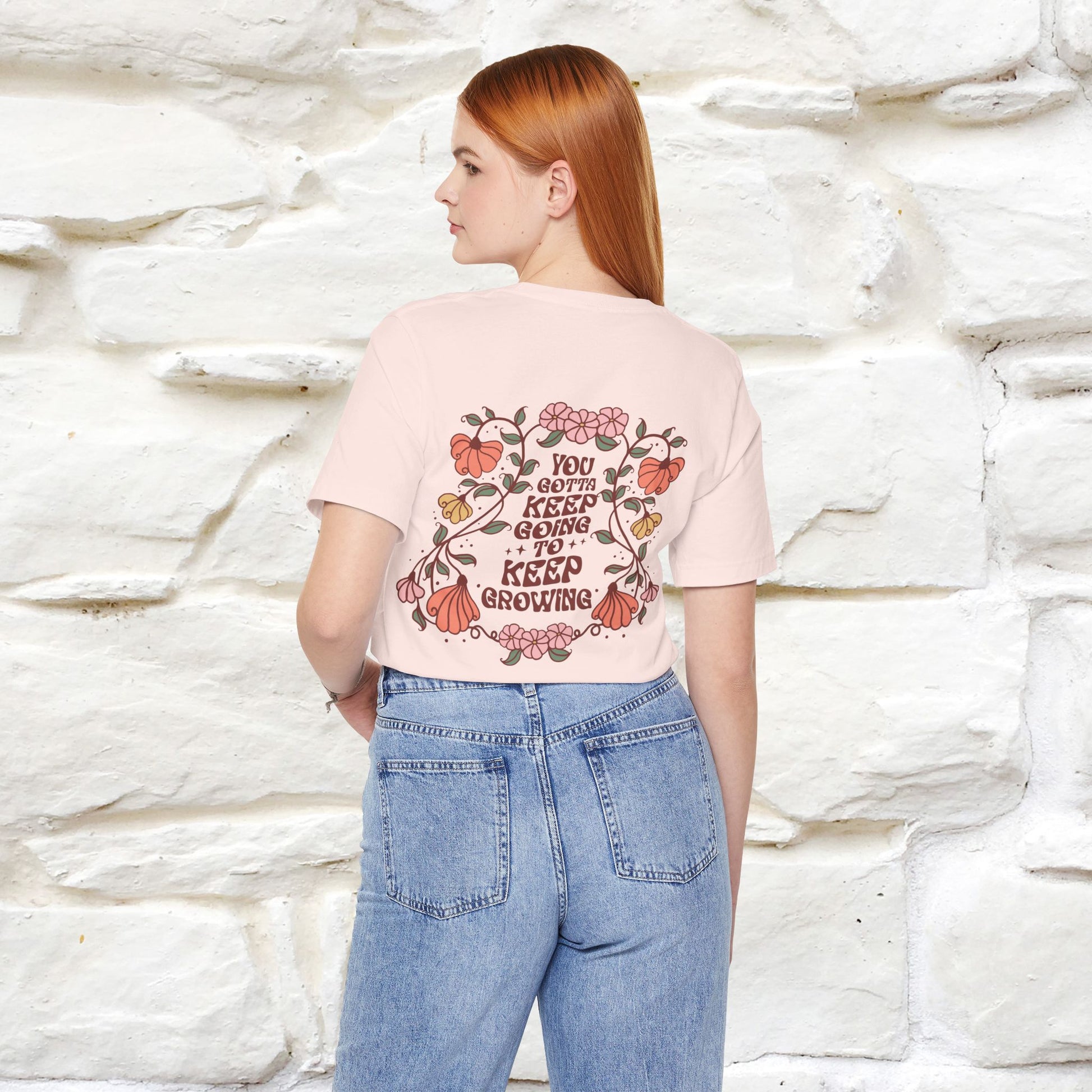 ''You Gotta Keep Going To Keep Growing" Cat T-Shirt| Front & Back Design | Nunu&Miao Studio - Nunu&Miao Studio