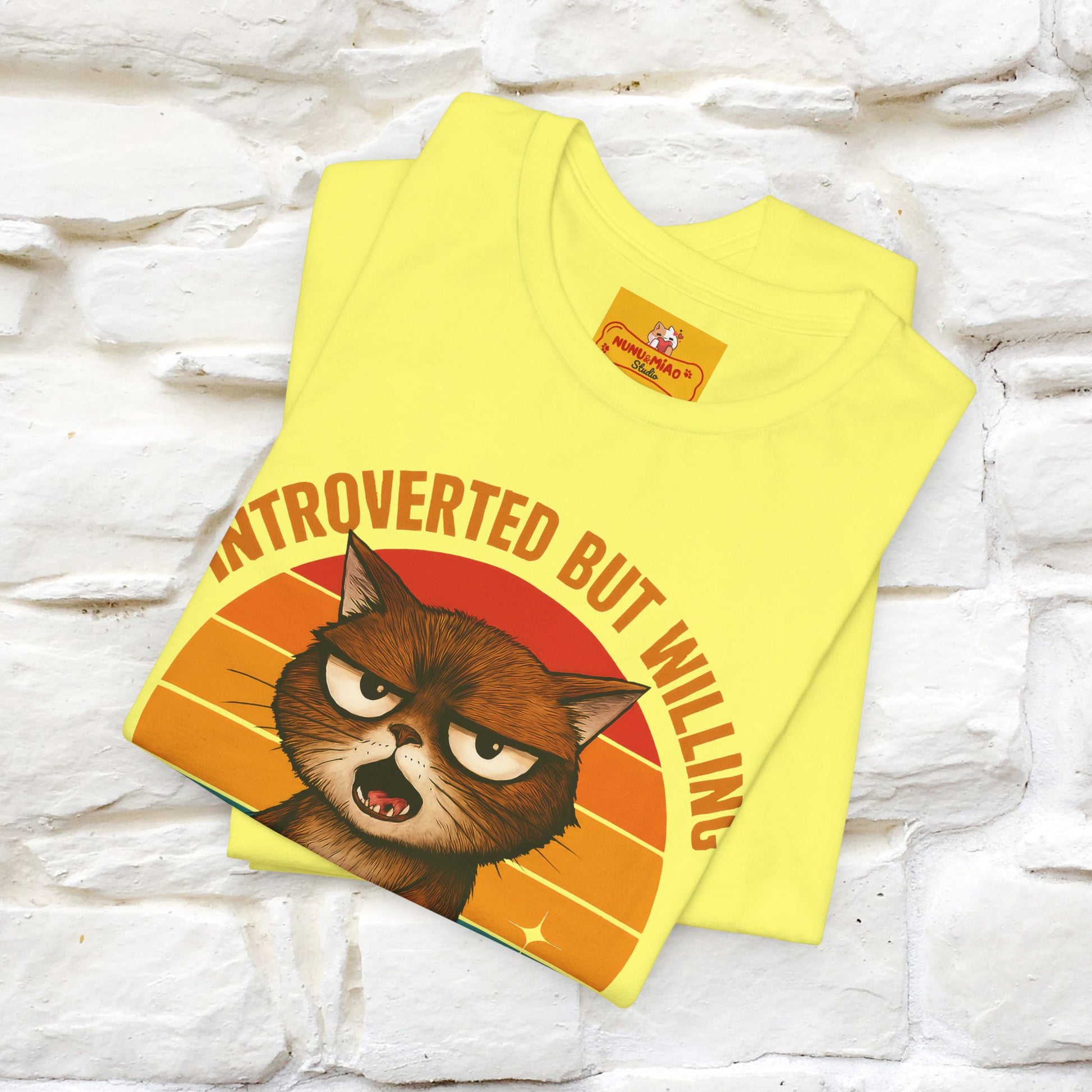 "Introverted But Willing To Discuss Cats" Antisocial Cat T-shirt |Nunu&Miao Studio - Nunu&Miao Studio