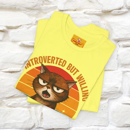 "Introverted But Willing To Discuss Cats" Antisocial Cat T-shirt |Nunu&Miao Studio - Nunu&Miao Studio