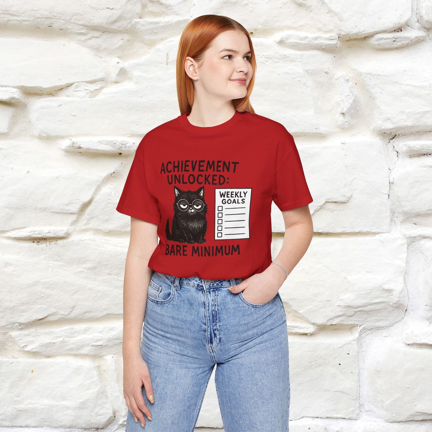 "Achievement Unlocked Bare Minimum." |Cat T-Shirt | Nunu&Miao Studio - Nunu&Miao Studio