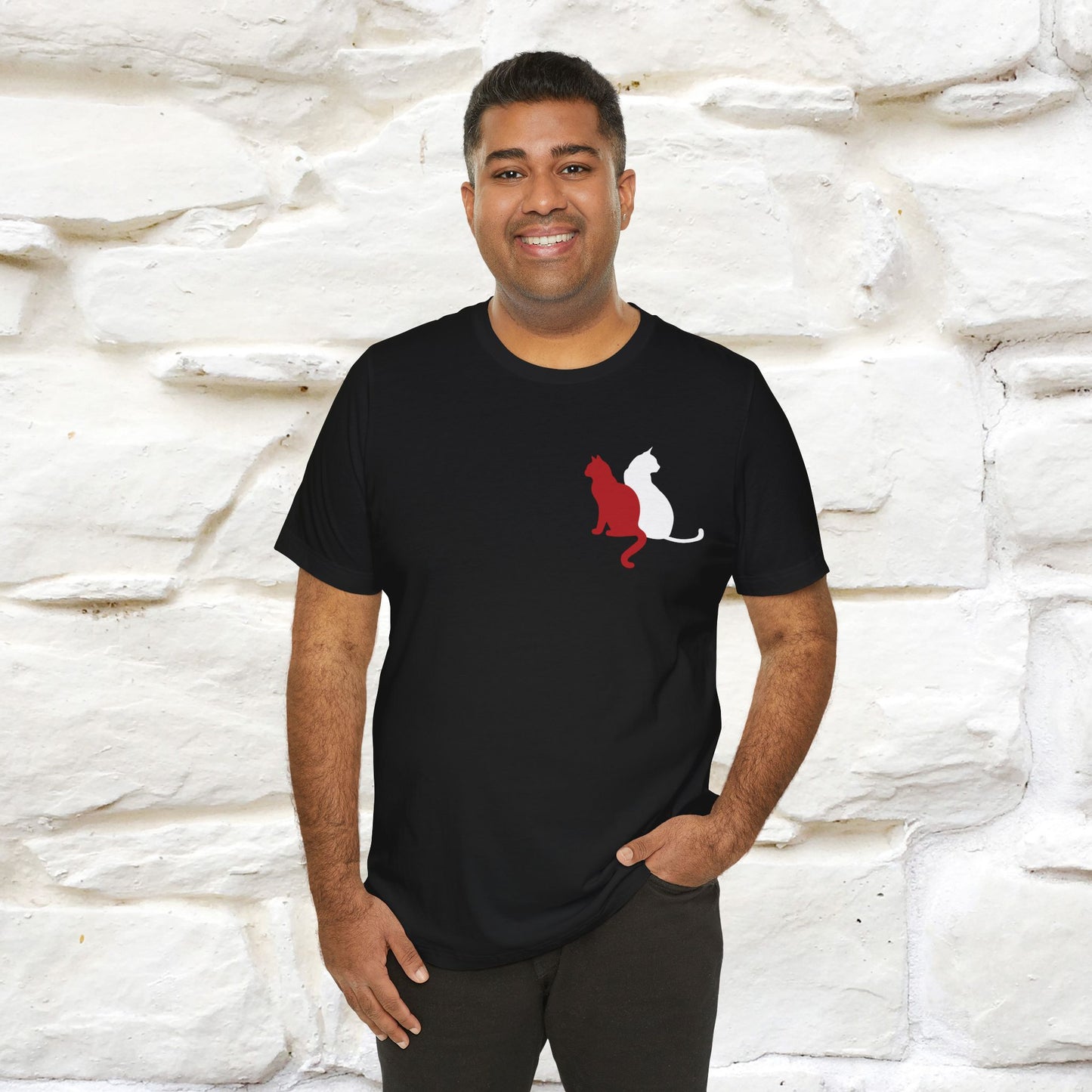 ''Modern Shapes'' Cat T-Shirt Front and Back Design | Nunu&Miao Studio - Nunu&Miao Studio