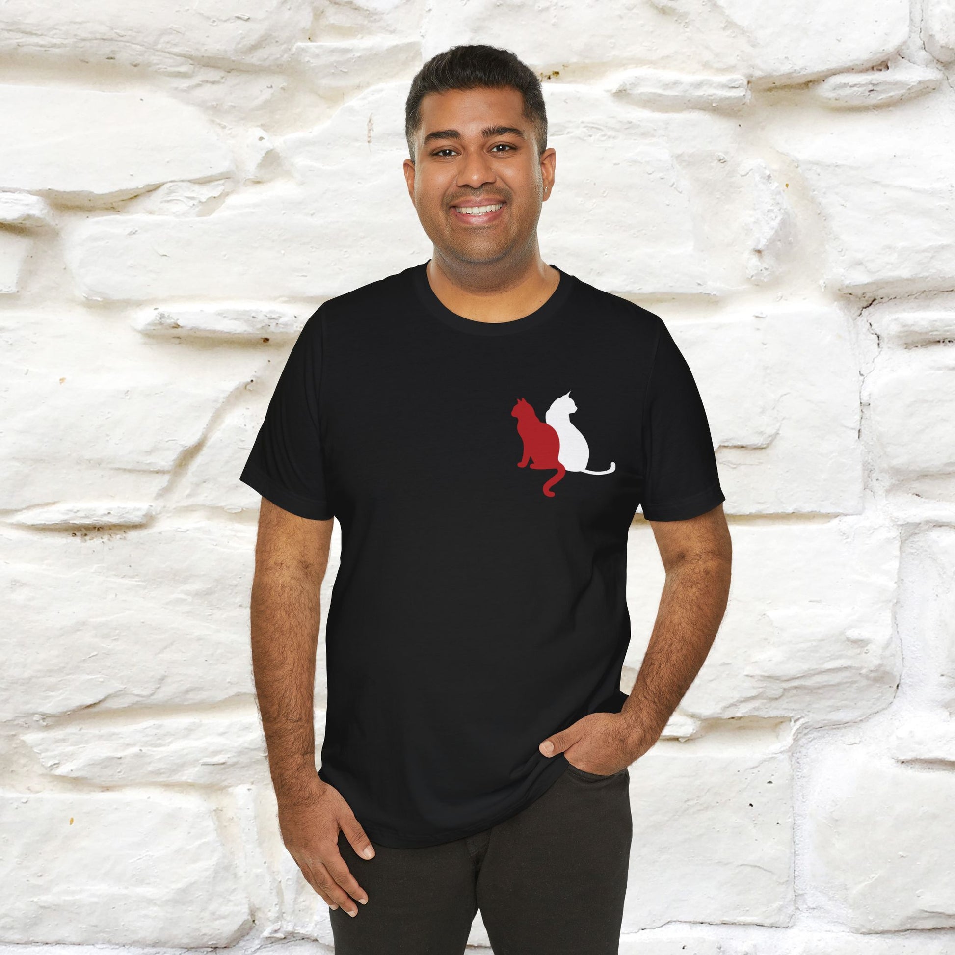 ''Modern Shapes'' Cat T-Shirt Front and Back Design | Nunu&Miao Studio - Nunu&Miao Studio