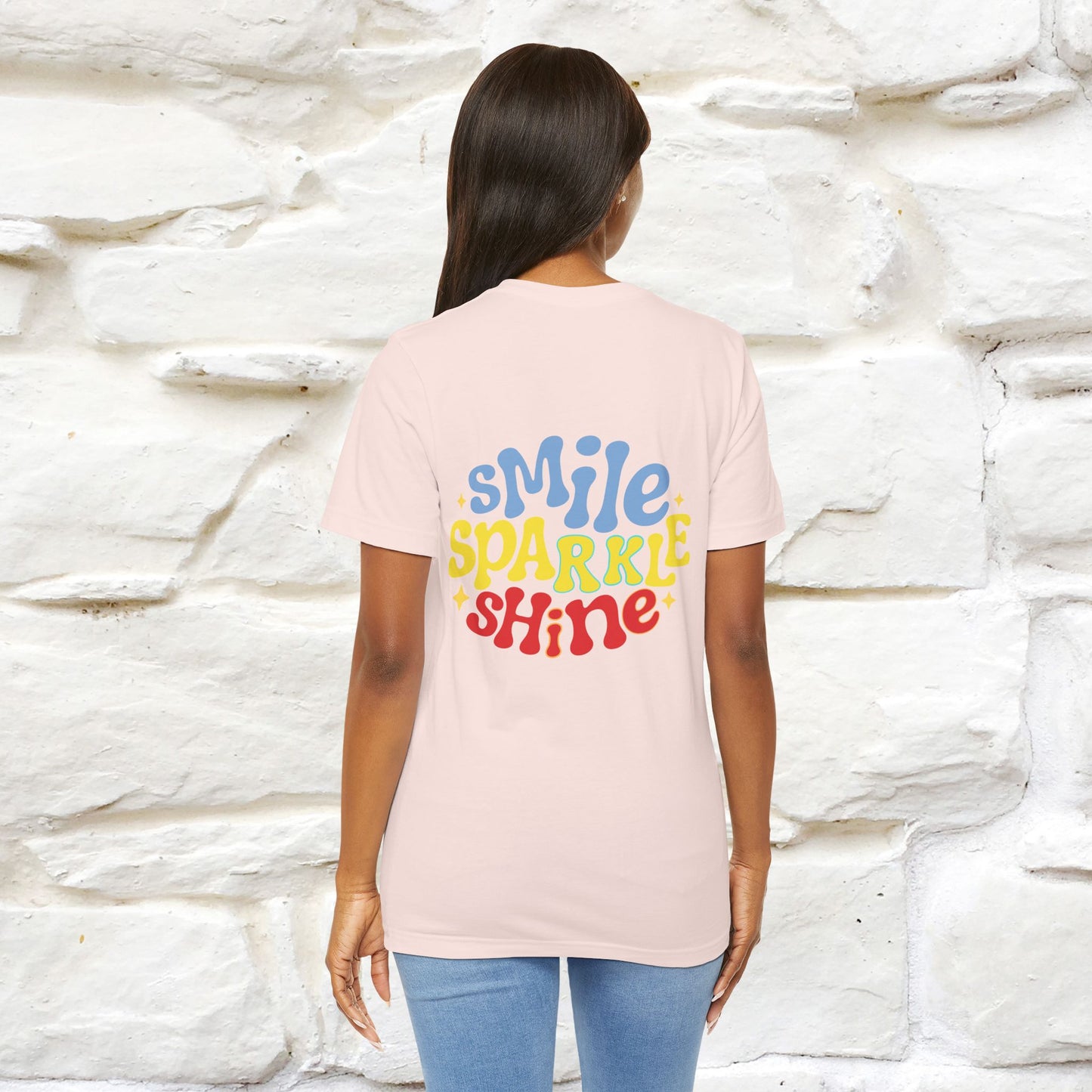 "Smile, Sparkle, Shine" Cat T-Shirt | Front & Back Design | Nunu&Miao Studio - Nunu&Miao Studio