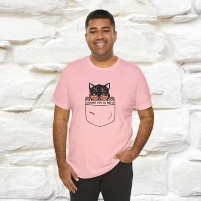 ''Judging You Silently'' | Cat T-Shirt for Men | Nunu&Miao Studio - Nunu&Miao Studio