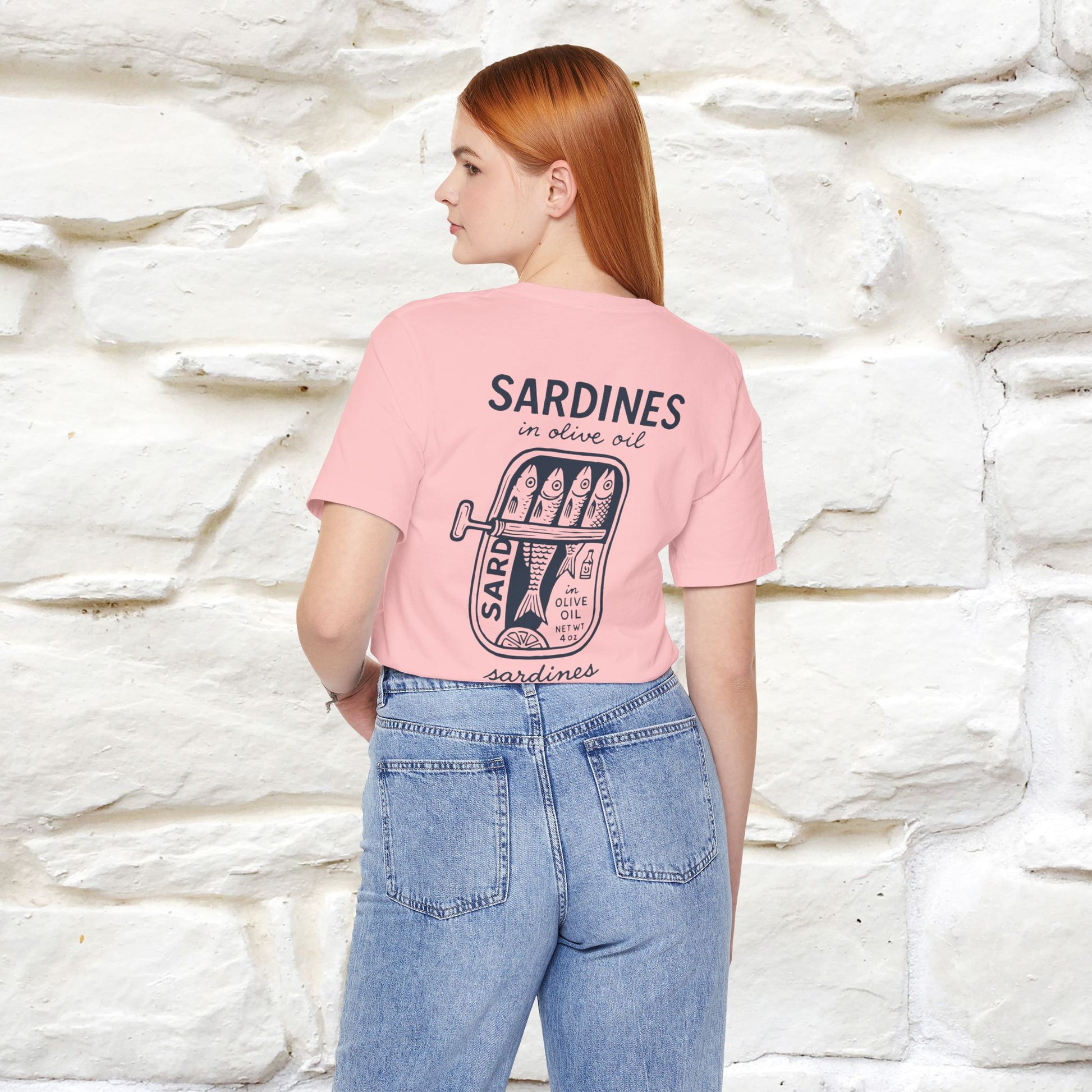 "Sardines In Olive Oil" Cute T-shirt | Front & Back Design|Nunu&Miao Studio - Nunu&Miao Studio