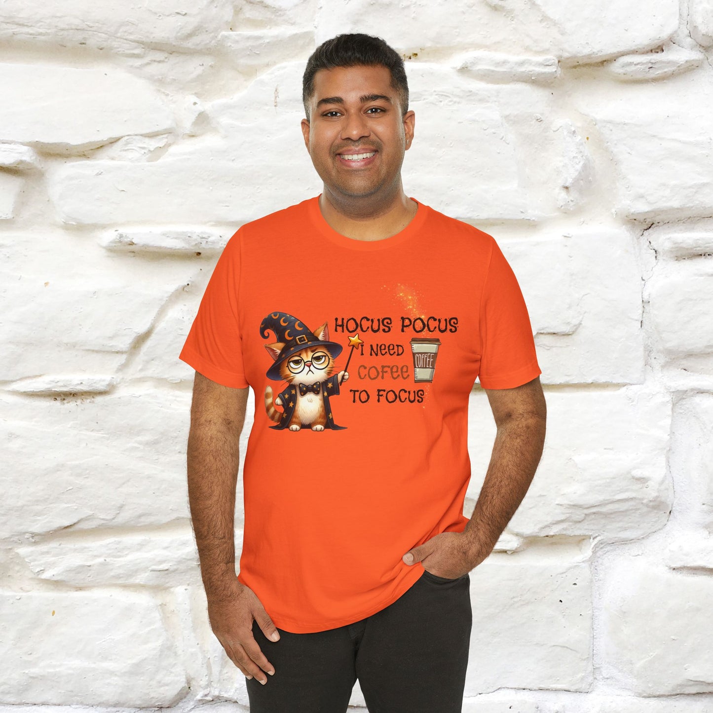 ''Hocus Pocus I Need Coffe To Focus'' Funny Cat Shirt | Nunu&Miao Studio - Nunu&Miao Studio