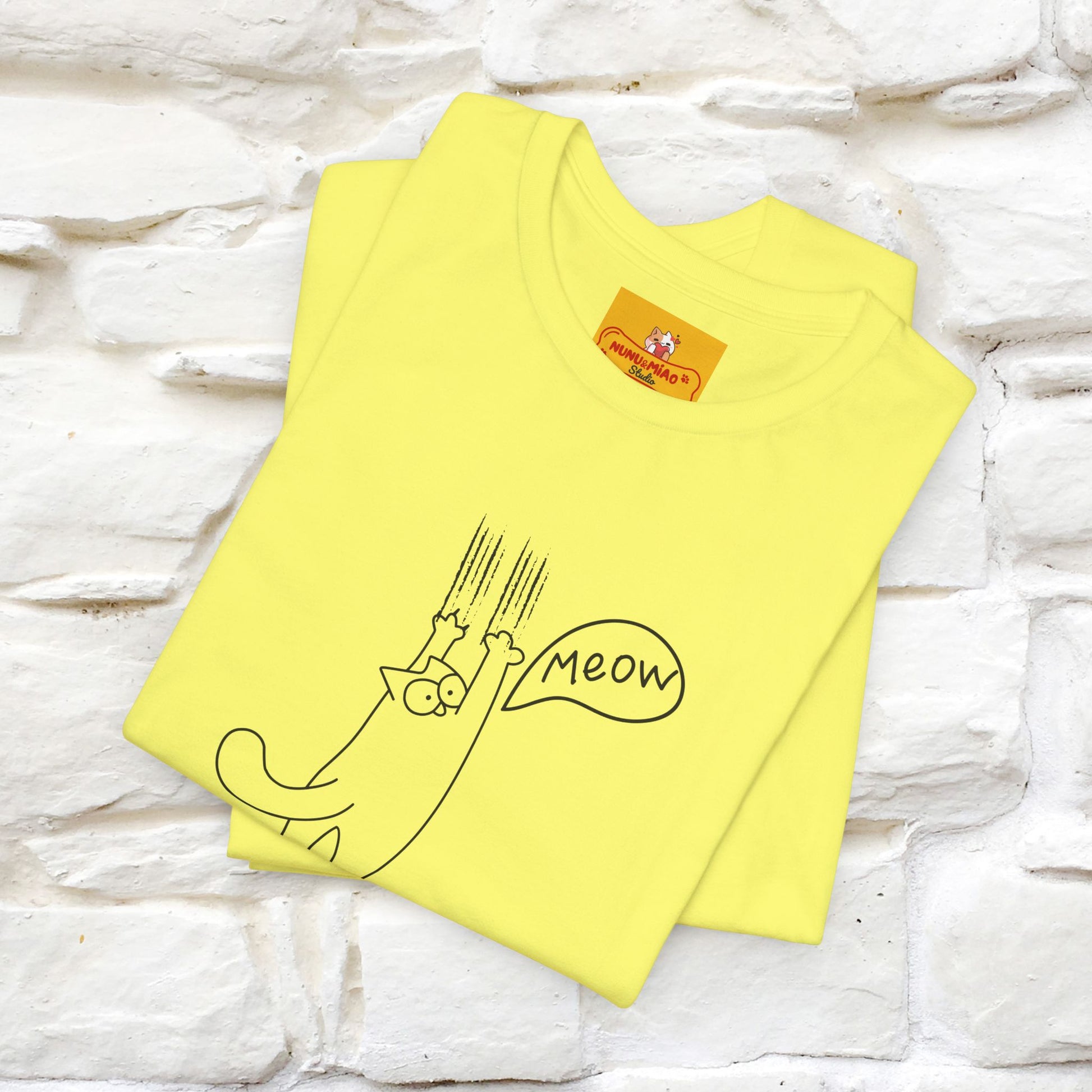 "Meow Meow Meow" Cat T-Shirt | Front & Back Design | Nunu&Miao Studio - Nunu&Miao Studio