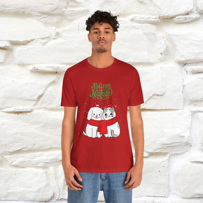 ''Buon Natale Cat and Dog'' Christmas T-shirt  | Nunu&Miao Studio - Nunu&Miao Studio