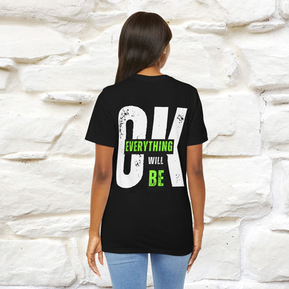 ''Everything Will Be Ok '' Cat T-Shirt Front and Back Design | Nunu&Miao Studio - Nunu&Miao Studio