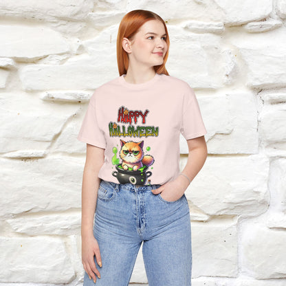 "Angry Cat Happy Halloween" Cat  T-shirt |Nunu&Miao Studio - Nunu&Miao Studio
