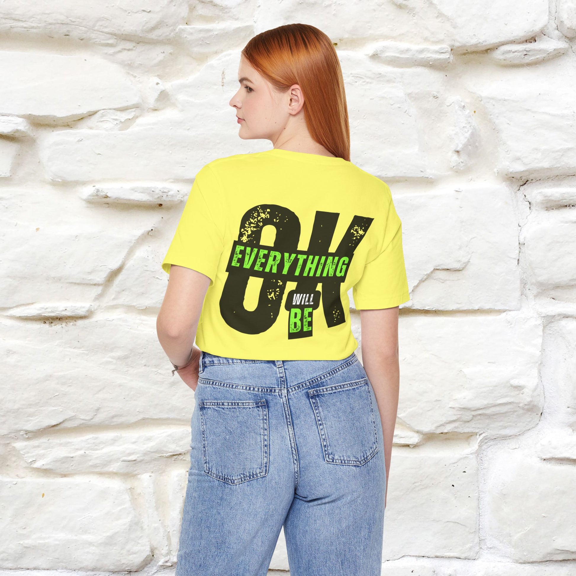 ''Everything Will Be Ok '' Cat T-Shirt Front and Back Design | Nunu&Miao Studio - Nunu&Miao Studio