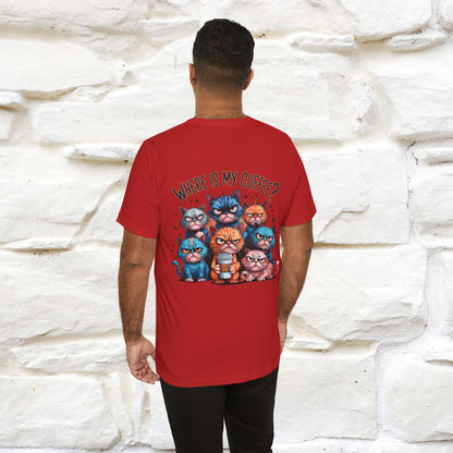 "Where Is My Coffe?" Cat T-Shirt | Front & Back Design | Nunu&Miao Studio