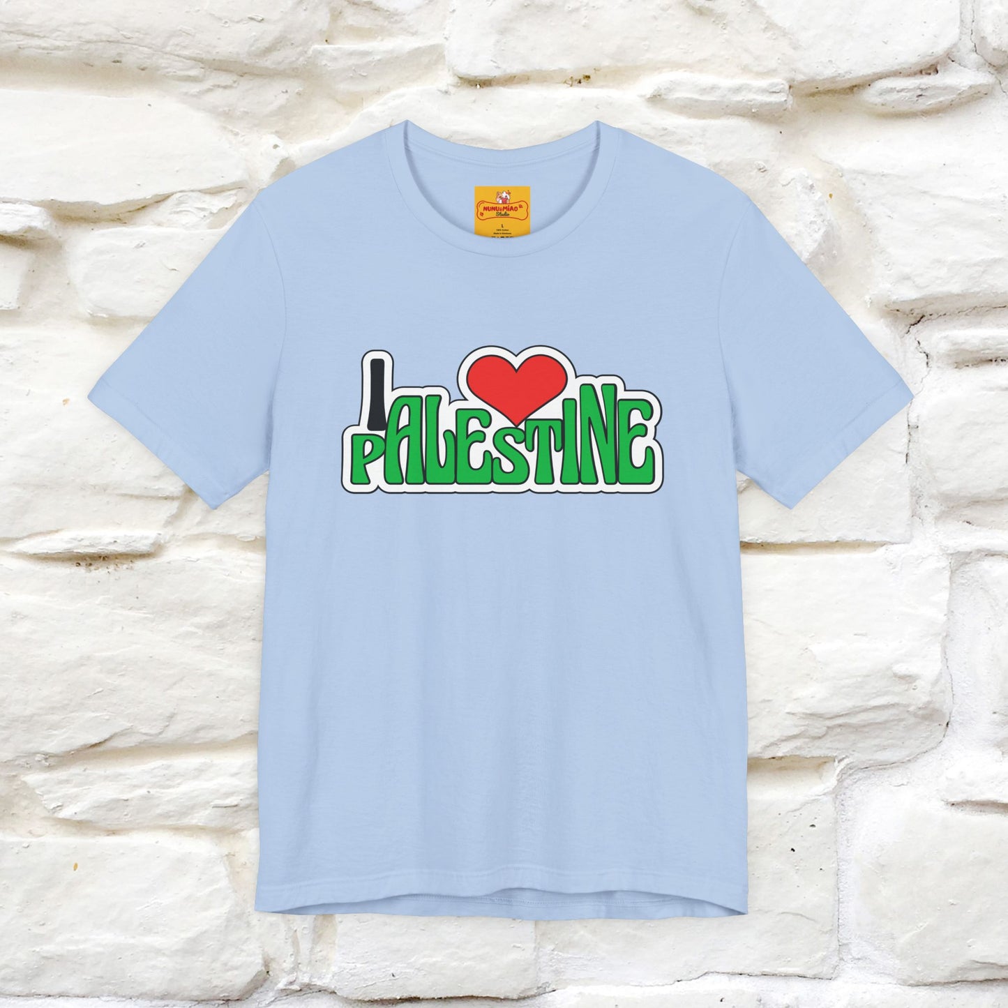 "I Love Palestine" Cat T-shirt | Front & Back Design |Nunu&Miao Studio - Nunu&Miao Studio
