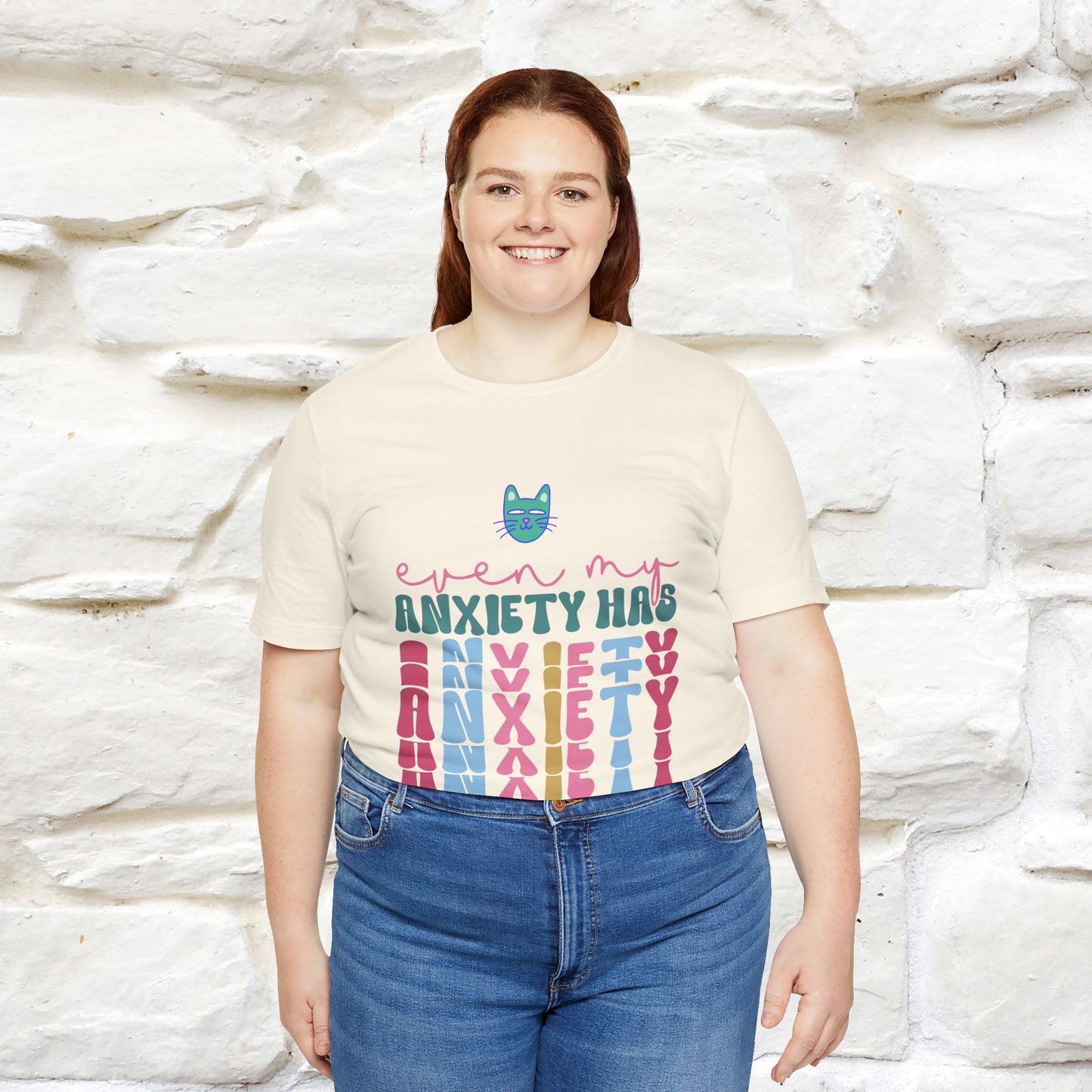 "Even My Anxiety Has Anxiety" Cat T-shirt | Nunu&Miao Studio - Nunu&Miao Studio