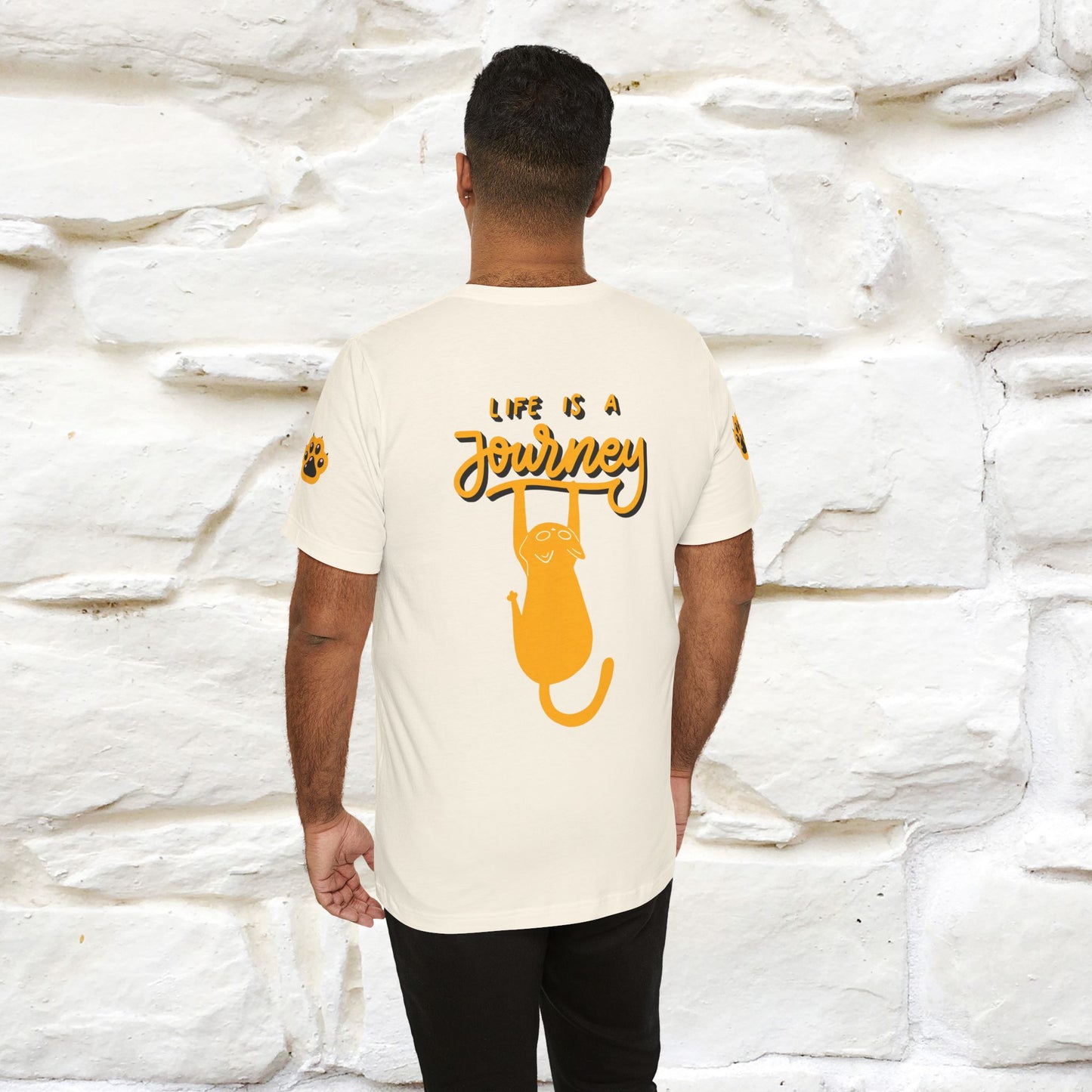 "Life Is A Journey'' Cat T-Shirt | Front & Back Design | Nunu&Miao Studio - Nunu&Miao Studio