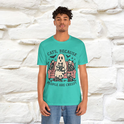 "Cat Because People Are Creepy" Halloween Cat T-shirt |Nunu&Miao Studio - Nunu&Miao Studio