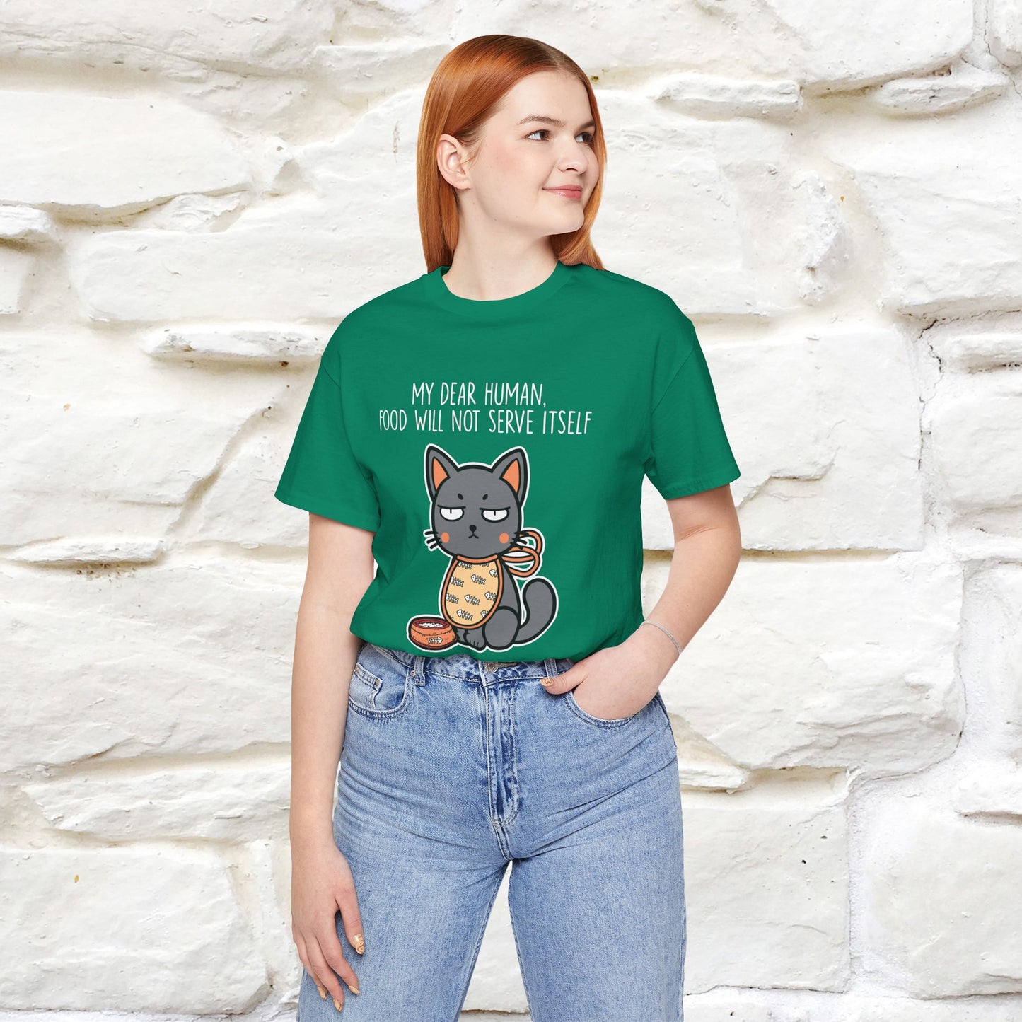 "Dear Human, Food Will Not Serve Itself" |Cat T-Shirt | Nunu&Miao Studio - Nunu&Miao Studio
