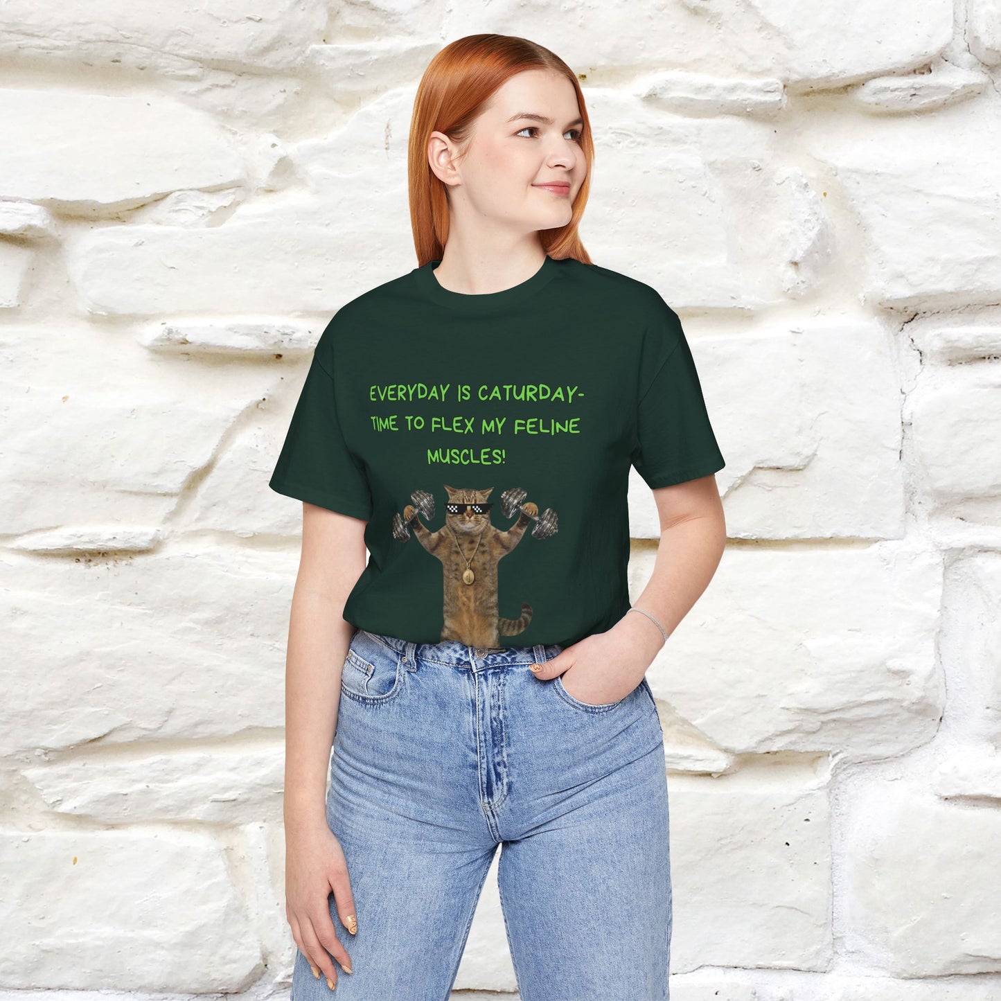 "Everyday Is Caturday – Flex My Feline Muscle"| Funny Cat T-Shirt  |Nunu&Miao Sudio - Nunu&Miao Studio
