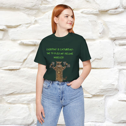 "Everyday Is Caturday – Flex My Feline Muscle"| Funny Cat T-Shirt  |Nunu&Miao Sudio - Nunu&Miao Studio