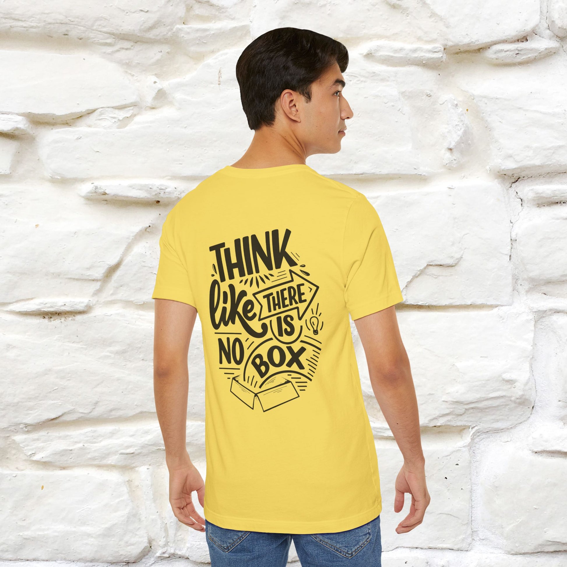 "Think Like There Is No Box" Cat T-Shirt| Front & Back Design | Nunu&Miao Studio - Nunu&Miao Studio