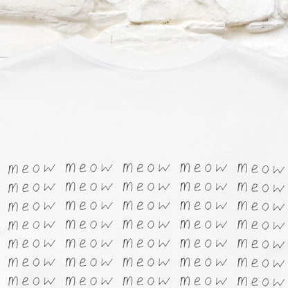 "Meow Meow Meow" Cat T-Shirt | Front & Back Design | Nunu&Miao Studio