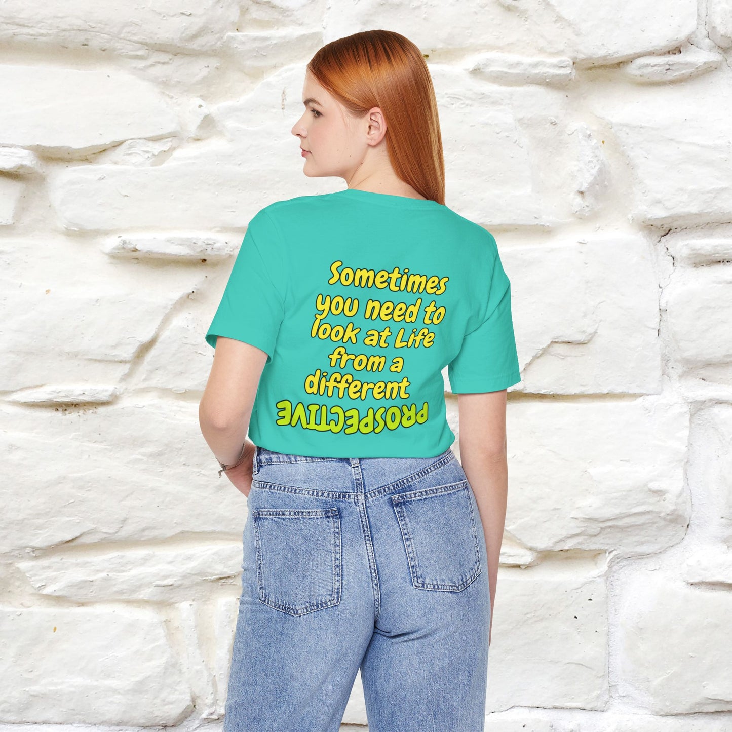 "Sometimes You Need to Look at Life from a Different Perspective" Cat T-Shirt | Front & Back Design | Nunu&Miao Studio - Nunu&Miao Studio