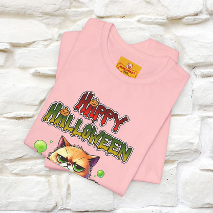 "Angry Cat Happy Halloween" Cat  T-shirt |Nunu&Miao Studio - Nunu&Miao Studio