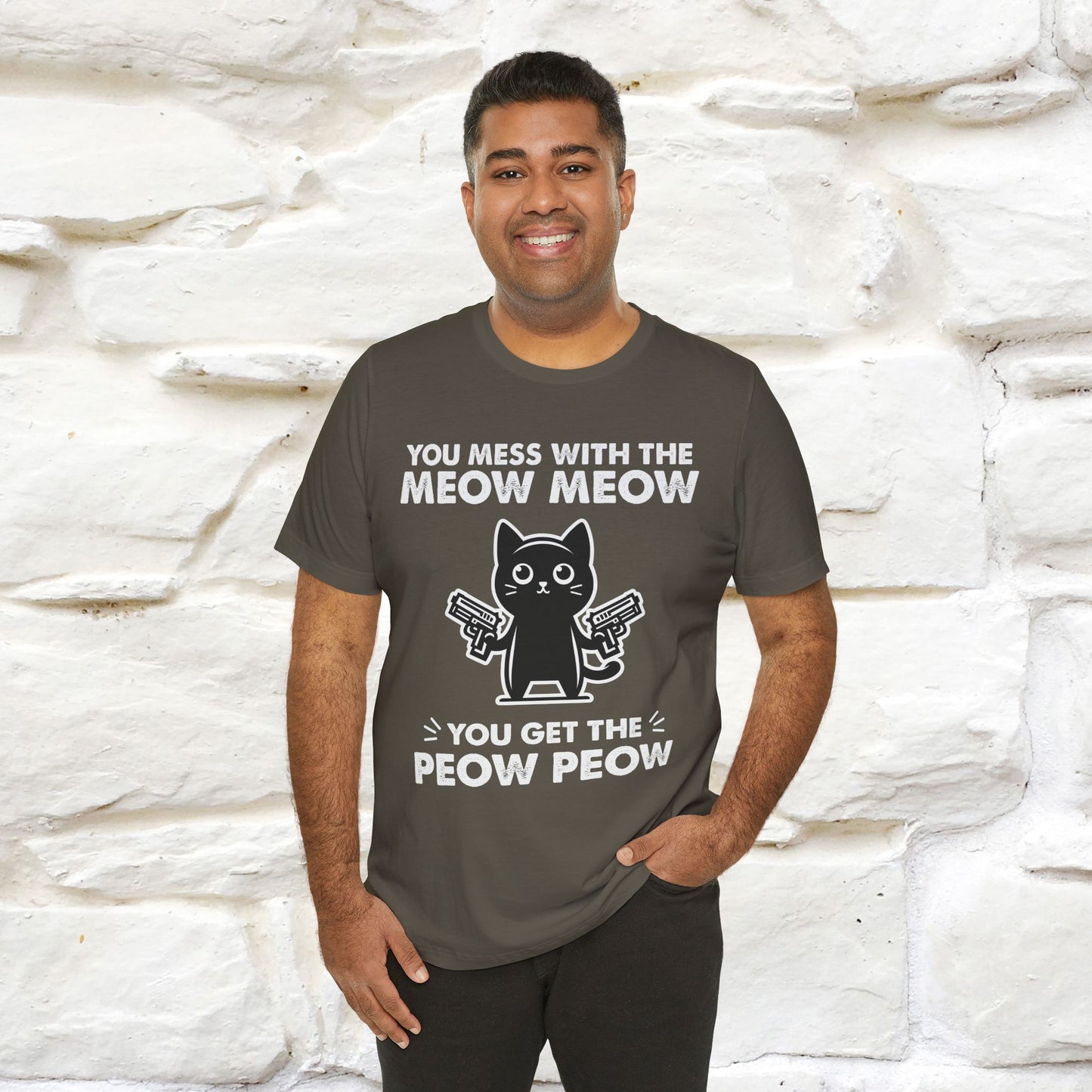 "You Mess With The Meow Meow, You Get The Peow Peow" Cat T-shirt |Nunu&Miao Studio - Nunu&Miao Studio