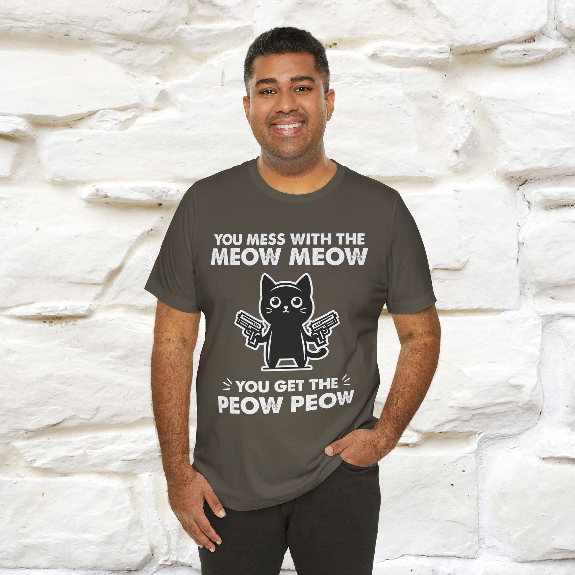"You Mess With The Meow Meow, You Get The Peow Peow" Cat T-shirt |Nunu&Miao Studio - Nunu&Miao Studio