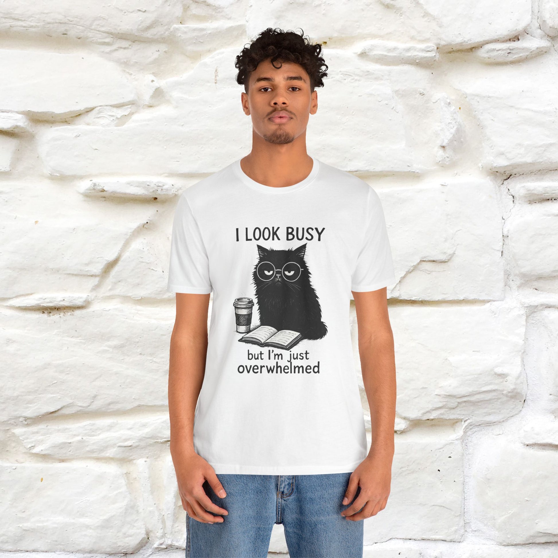 "I Look Busy But I'm Just Overwhelmed" |Cat T-Shirt | Nunu&Miao Studio - Nunu&Miao Studio