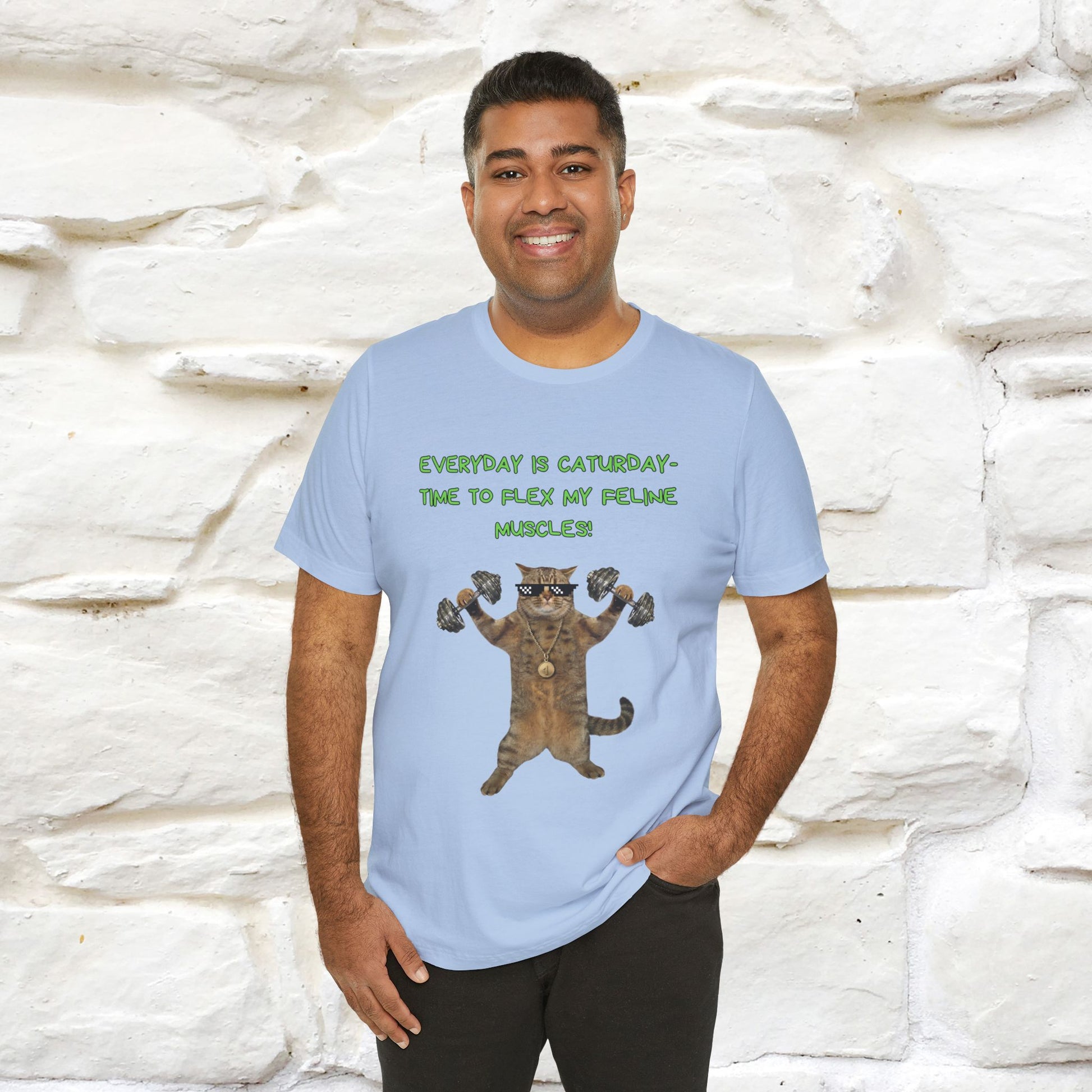 "Everyday Is Caturday – Flex My Feline Muscle"| Funny Cat T-Shirt  |Nunu&Miao Sudio - Nunu&Miao Studio