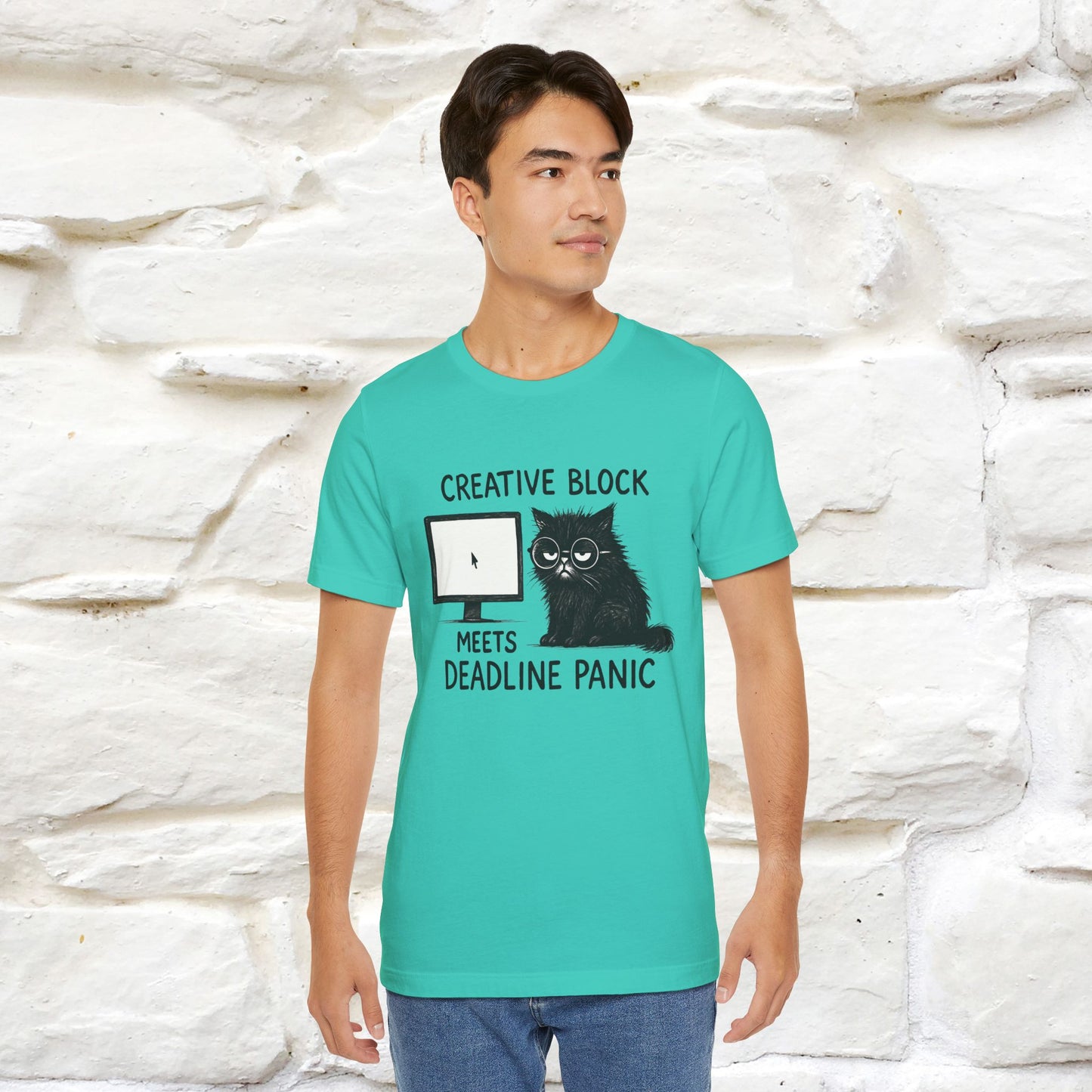 "Creative Block Meets Deadline..." |Cat T-Shirt | Nunu&Miao Studio - Nunu&Miao Studio