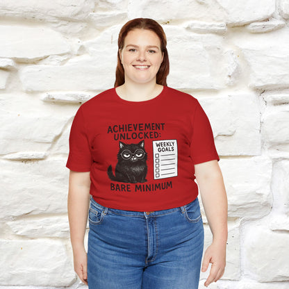 "Achievement Unlocked Bare Minimum." |Cat T-Shirt | Nunu&Miao Studio