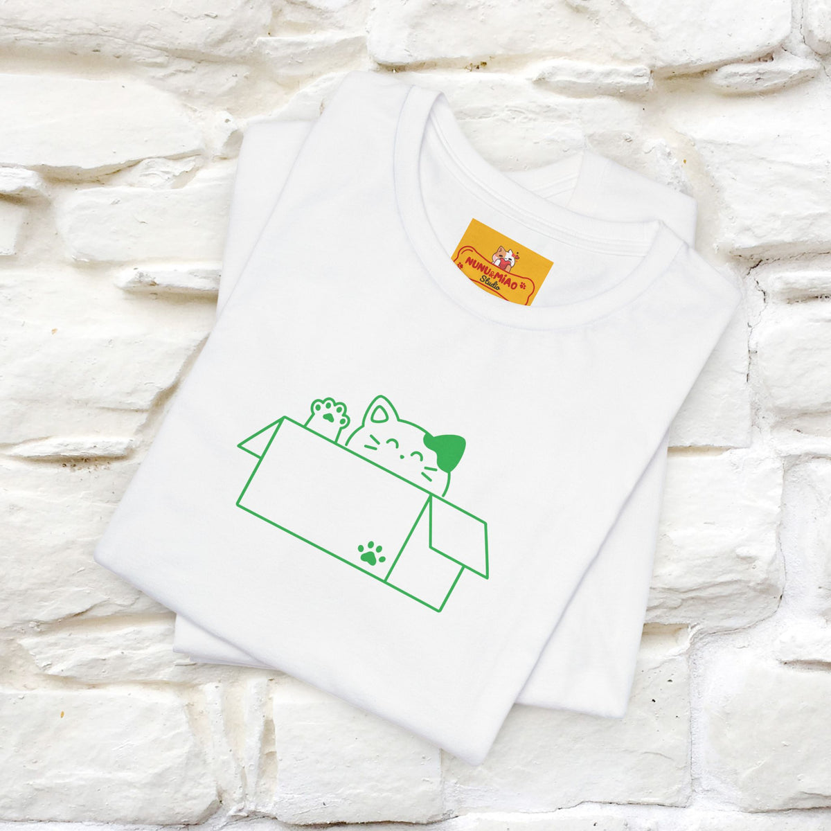 "“Happiness is free. Delivery is extra.” | Cat T-Shirt | Front & Back Design | Nunu&Miao Studio