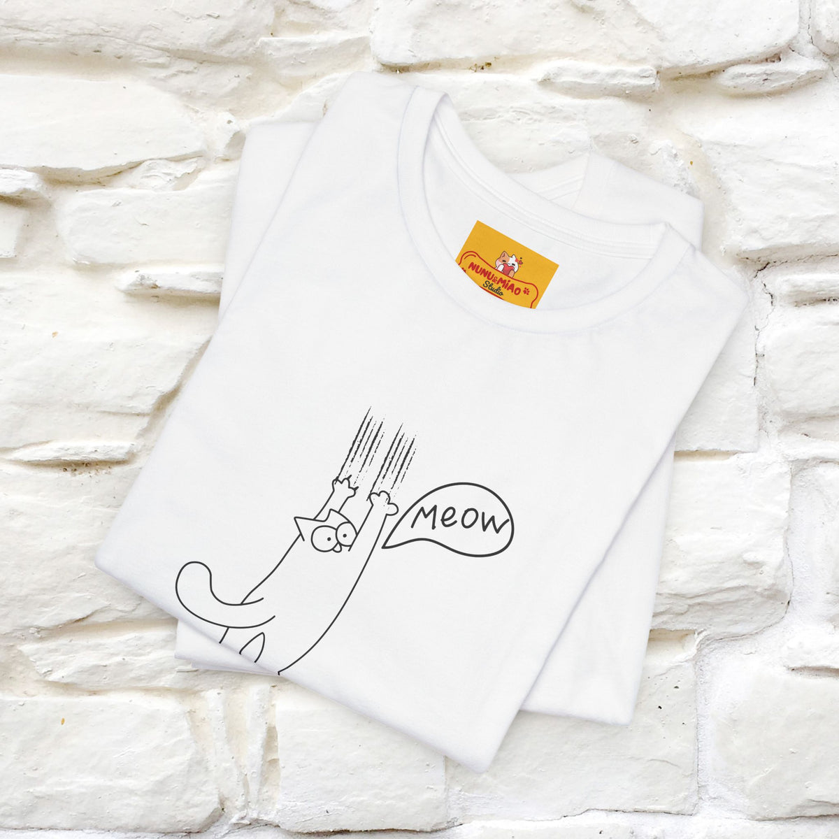 "Meow Meow Meow" Cat T-Shirt | Front & Back Design | Nunu&Miao Studio