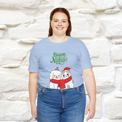 ''Buon Natale Cat and Dog'' Christmas T-shirt  | Nunu&Miao Studio - Nunu&Miao Studio