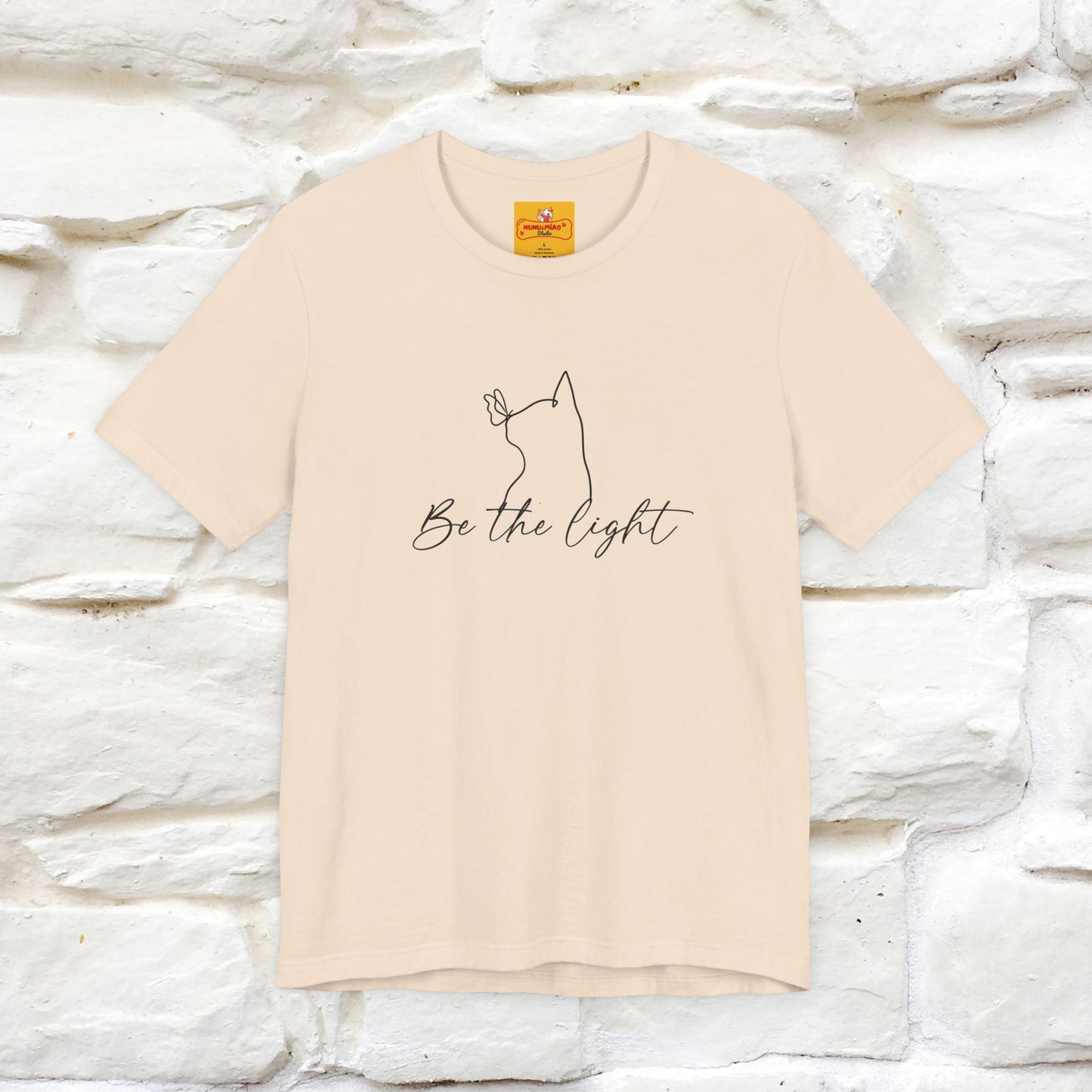 "Be The Light" Cat T-Shirt | Front & Back Design | Nunu&Miao Studio - Nunu&Miao Studio
